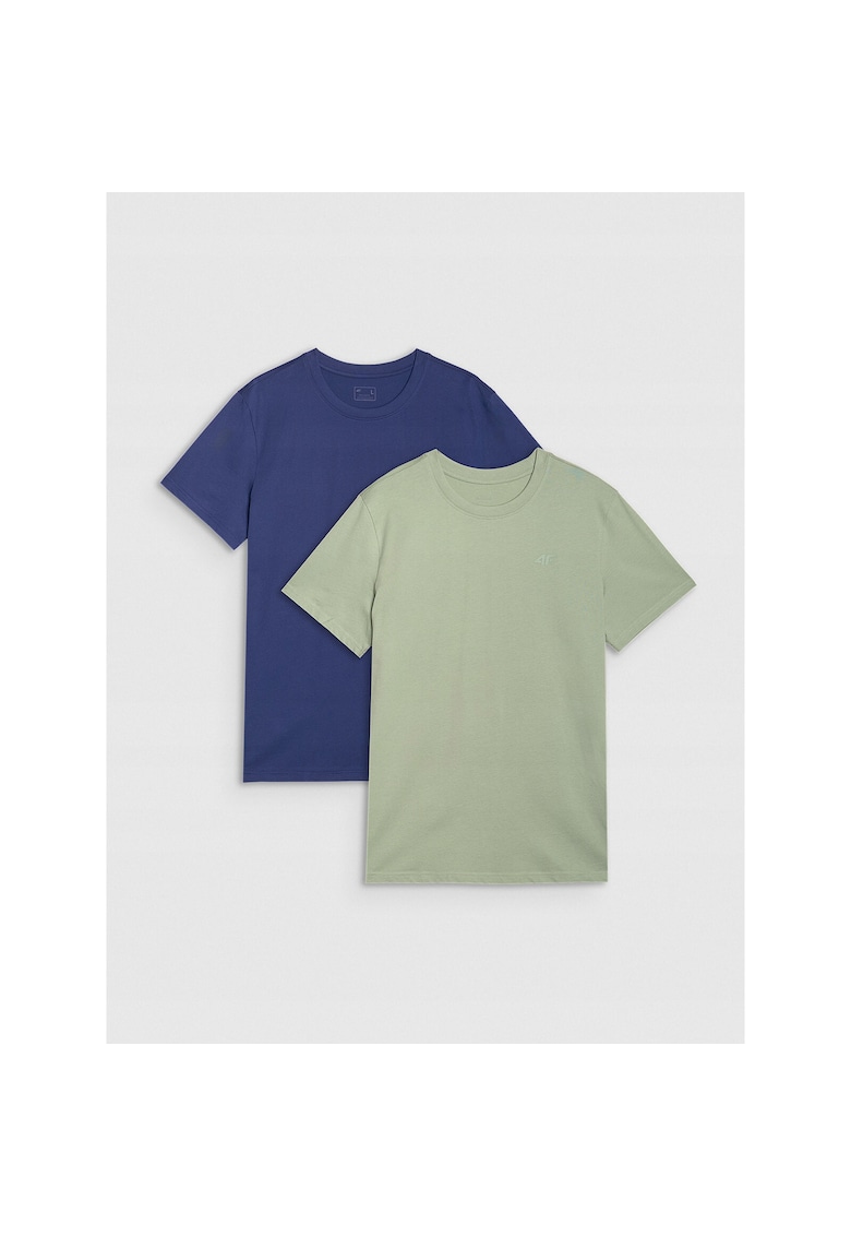 Set 2 tricouri sport barbati bumbac - verde/albastru