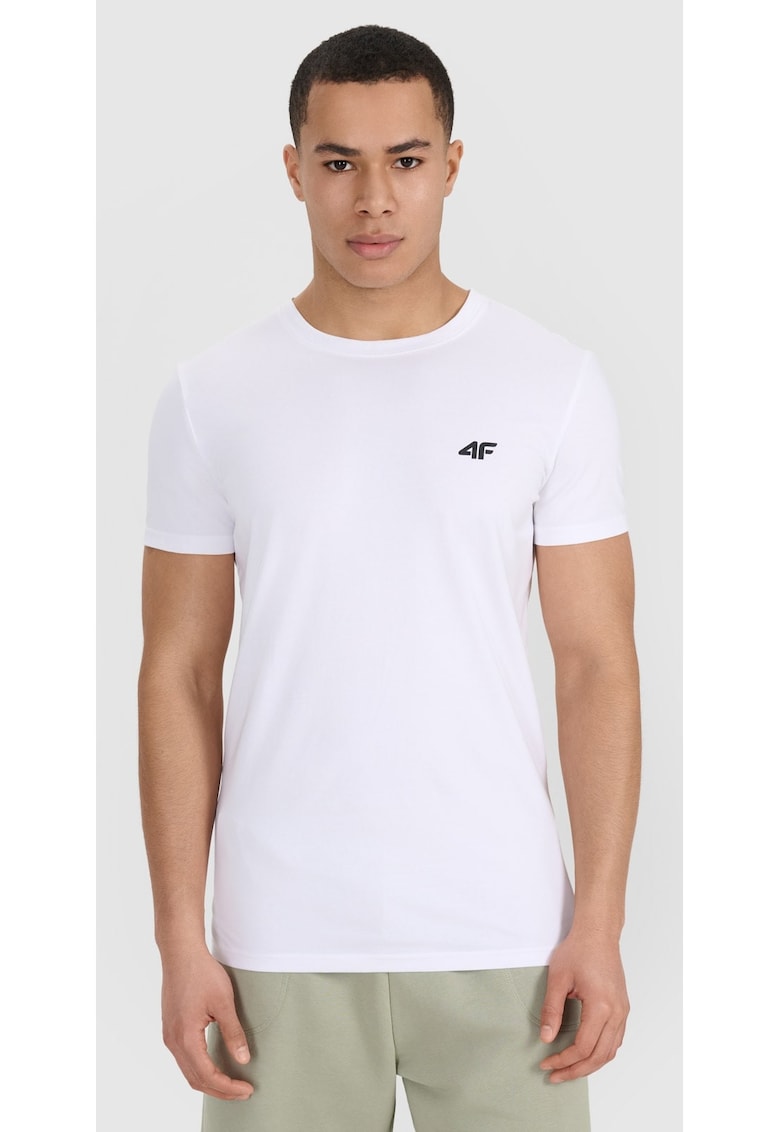 Tricou barbati  slim fit - pachet de 2 - alb - bumbac