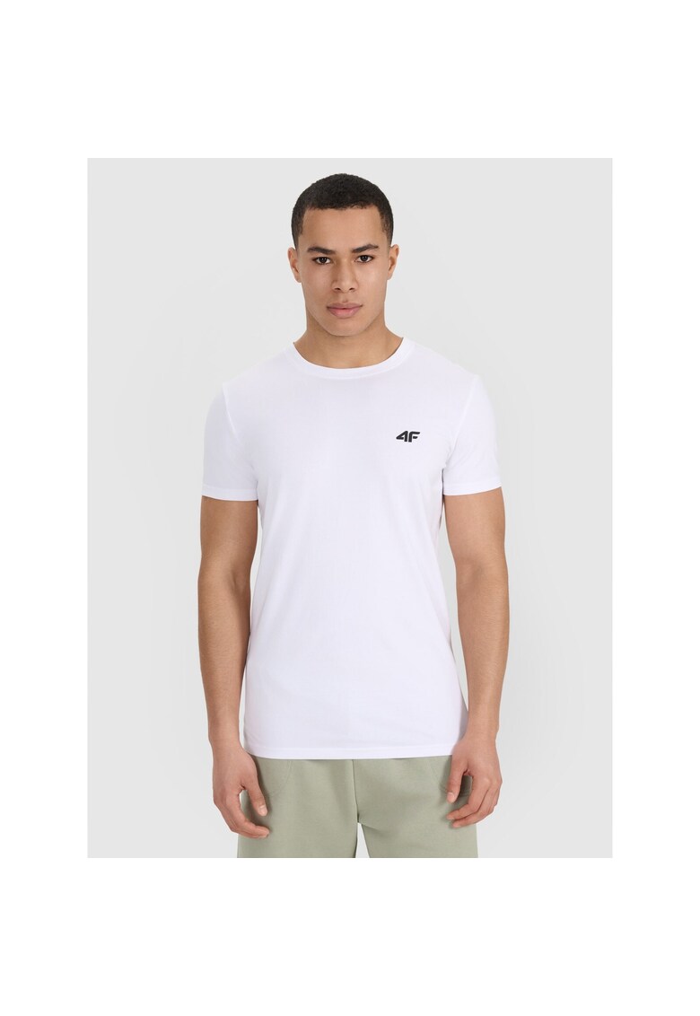 Tricouri sport barbati  alb - bumbac - slim fit Tricouri sport barbati  alb - bumbac - slim fit