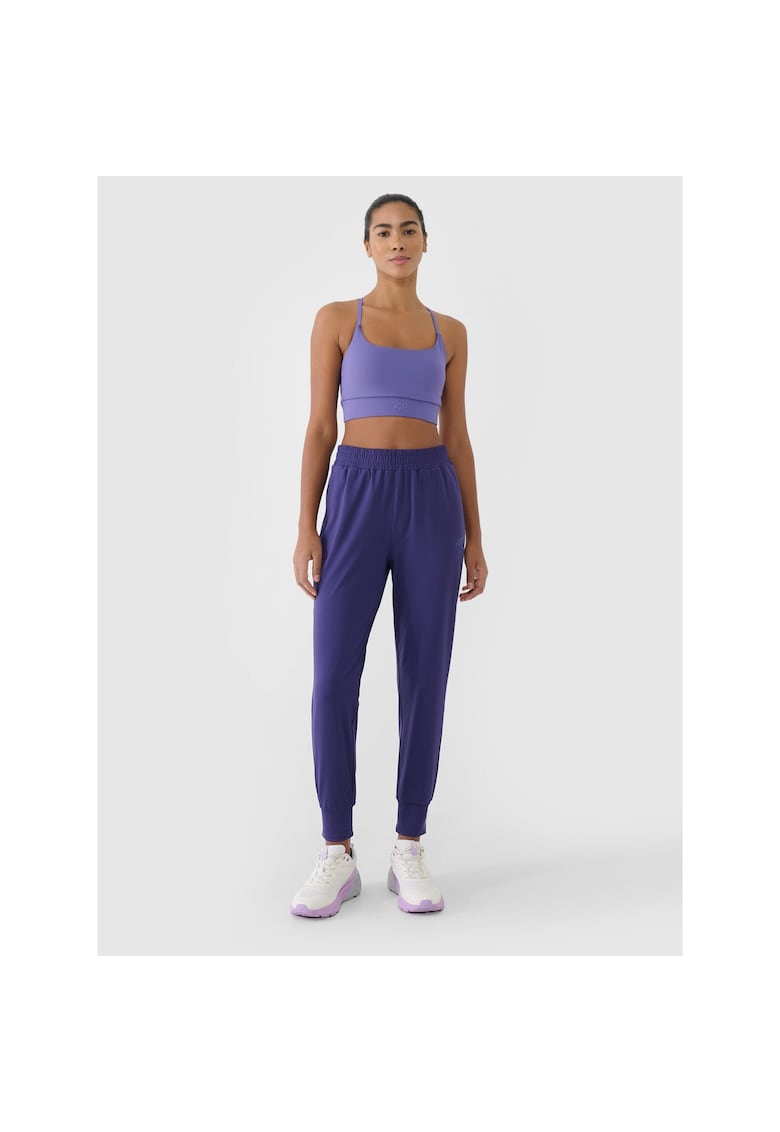 Pantaloni sport dama mov - uscare rapida - 2 buzunare