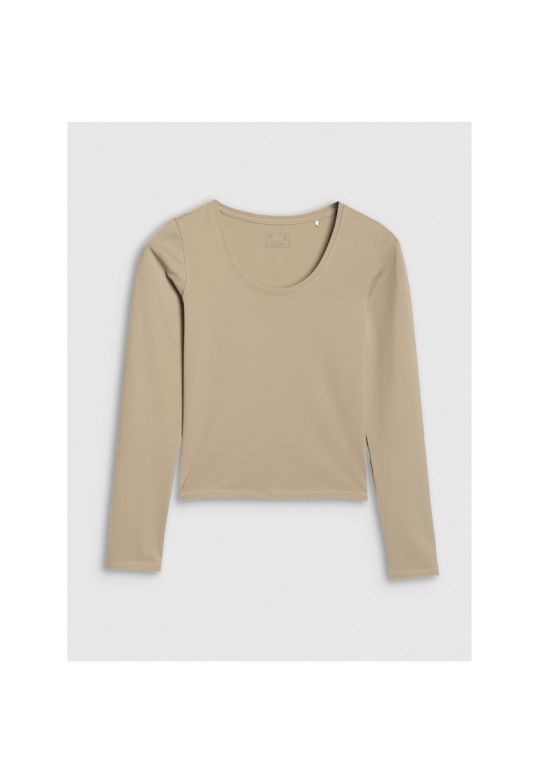 Bluza sport dama slim - elastic - bej - material sintetic