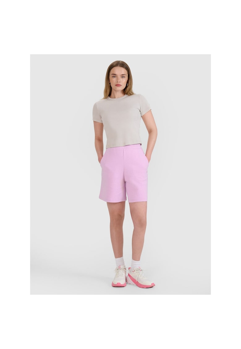 Pantaloni scurti de transpiratie dama - roz - 60% bumbac - 40% poliester