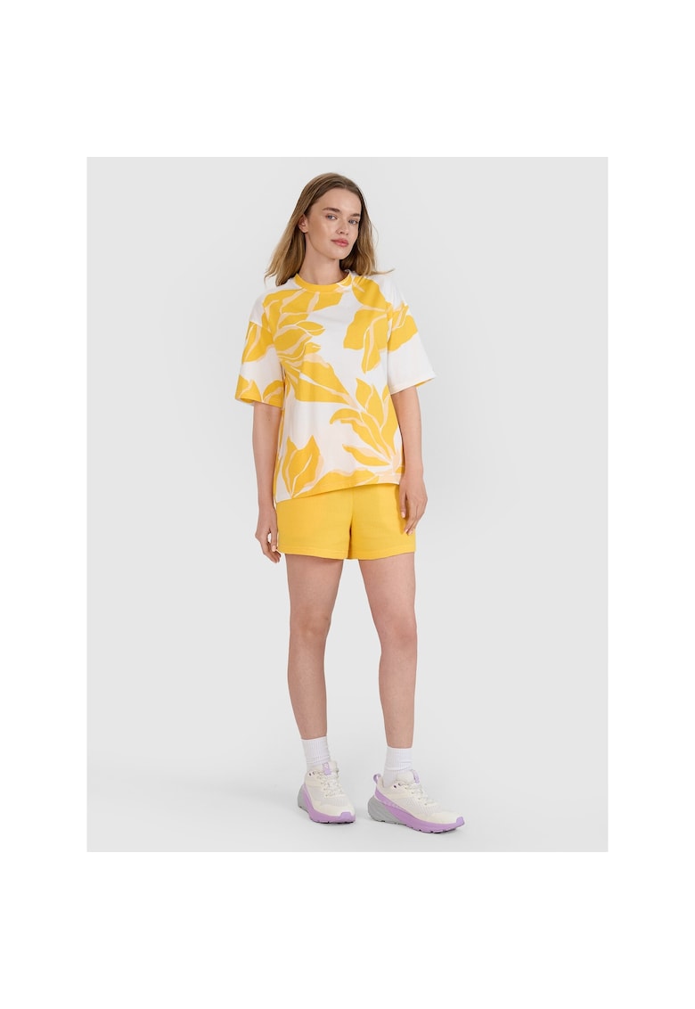 Pantaloni sport dama - galben - bumbac