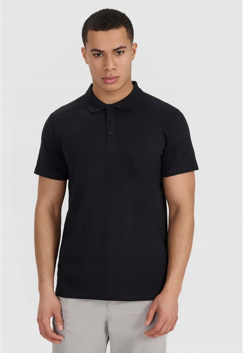 Tricou polo barbat negru - bumbac - croiala regulata - negru