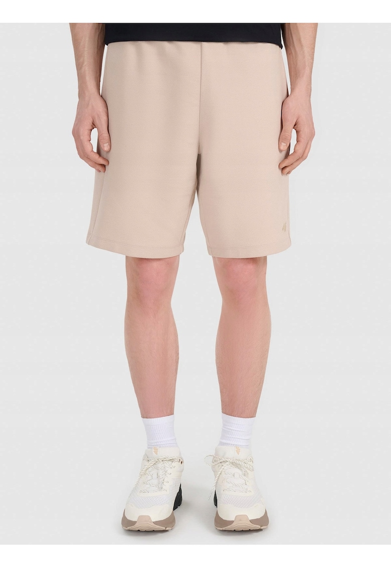 Pantaloni de trening bej - material sintetic - croiala regulata -