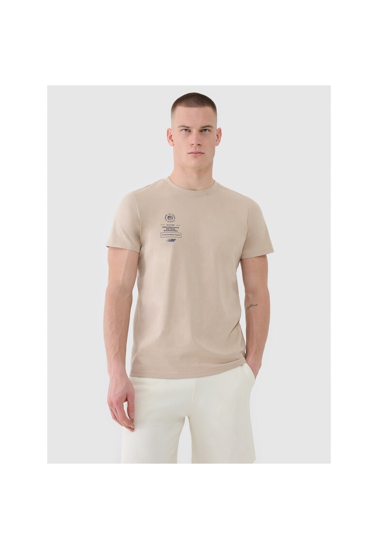 Tricou sport barbati bej - bumbac -imprimeu - Bej