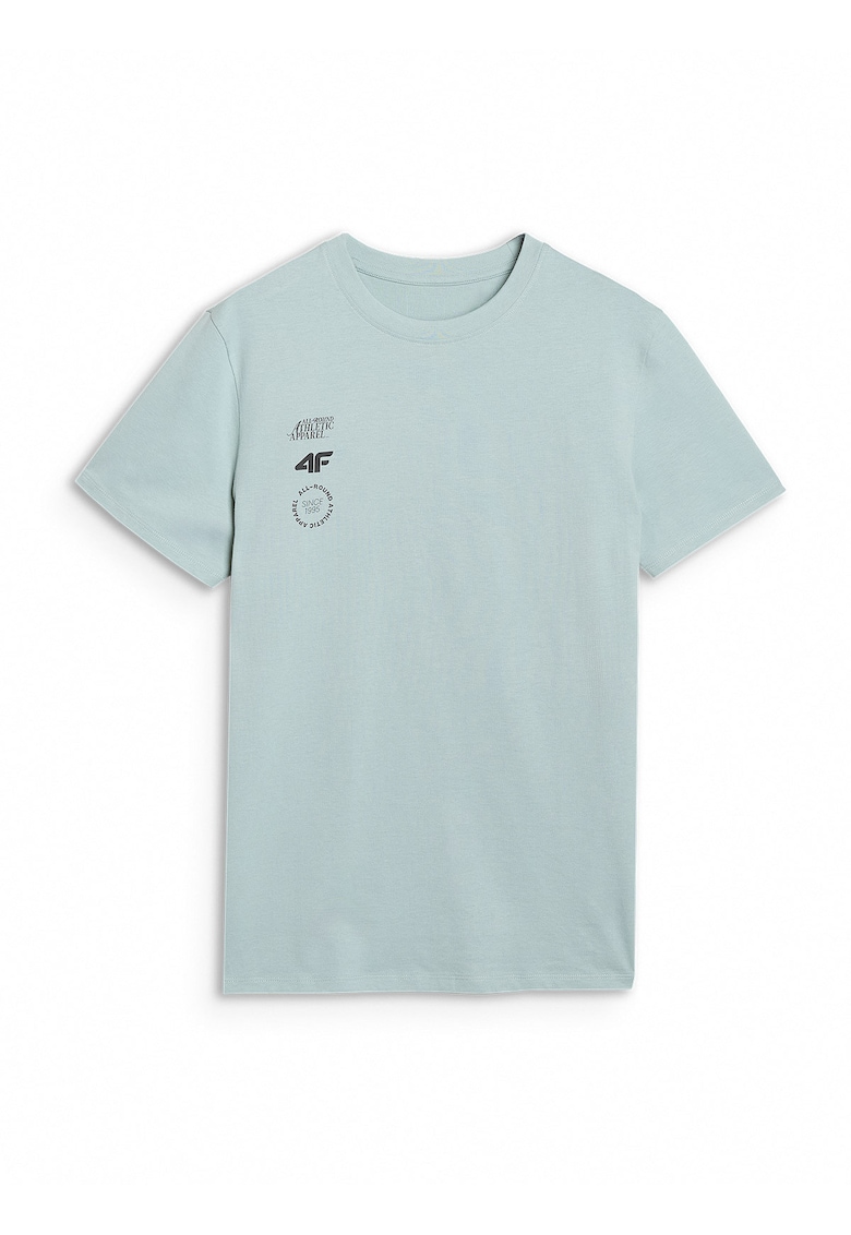 Tricou barbati regular - 100% bumbac - turcoaz - imprimeu sportiv - Verde