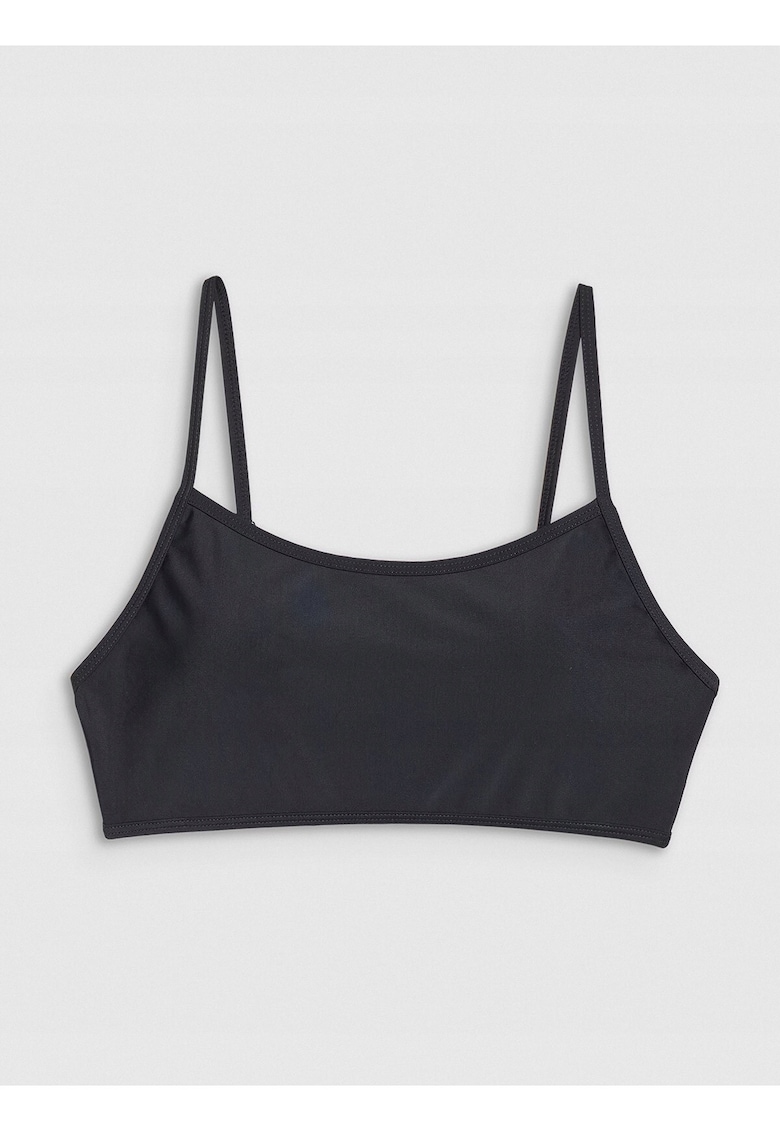 Top bikini negru - material sintetic - cupe detasabile - bretele reglabile