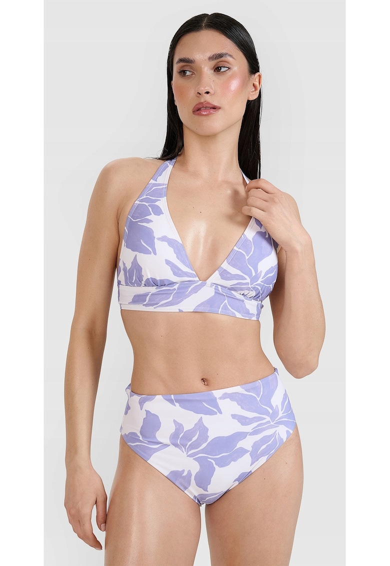 Sutien de bikini pentru femei - halter - violet - material elastic - cupe detasabile - sintetic