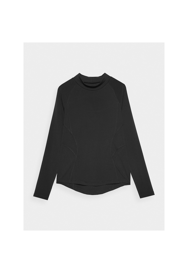 Bluza sport yoga - maneca lunga - uscare rapida - negru - material sintetic