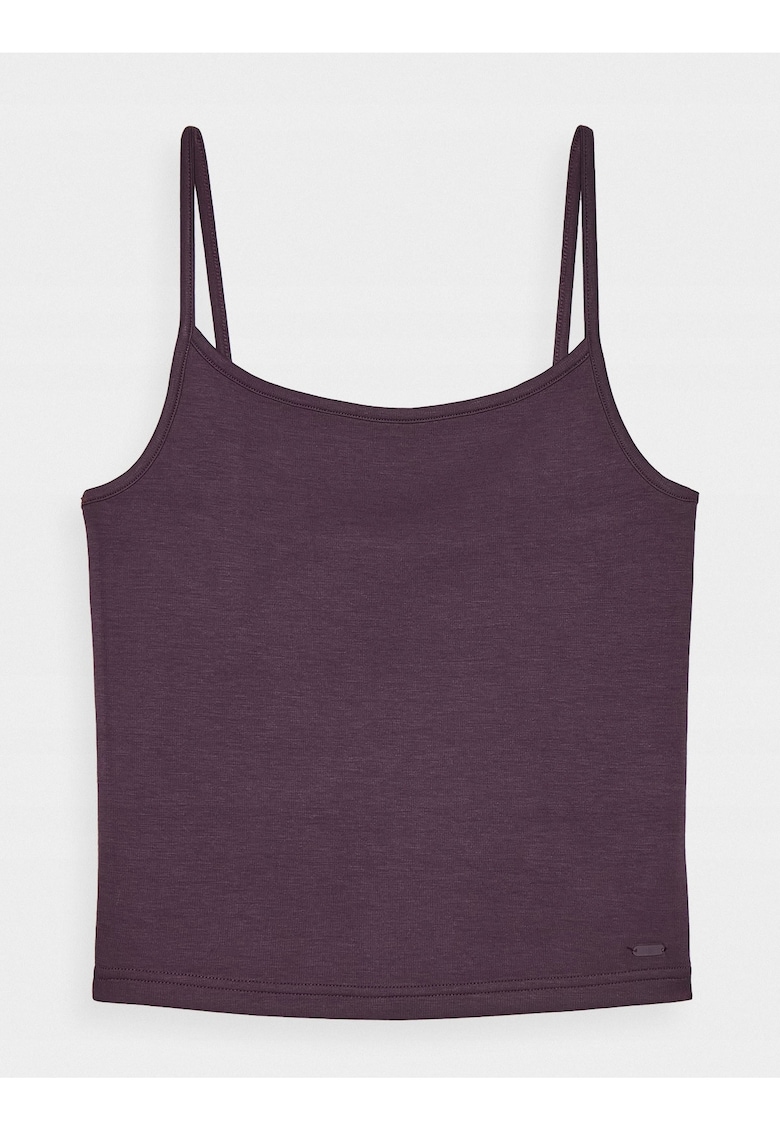 Top Dama Violet Inchis Cropped Sportstyle - Slim Fit - Material Confortabil Poliester-Modal - Bretele Subtiri - Gama XS-