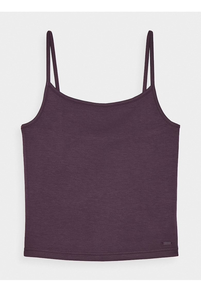 Top Dama Violet Inchis Cropped Sportstyle - Slim Fit - Material Confortabil Poliester-Modal - Bretele Subtiri - Gama XS-