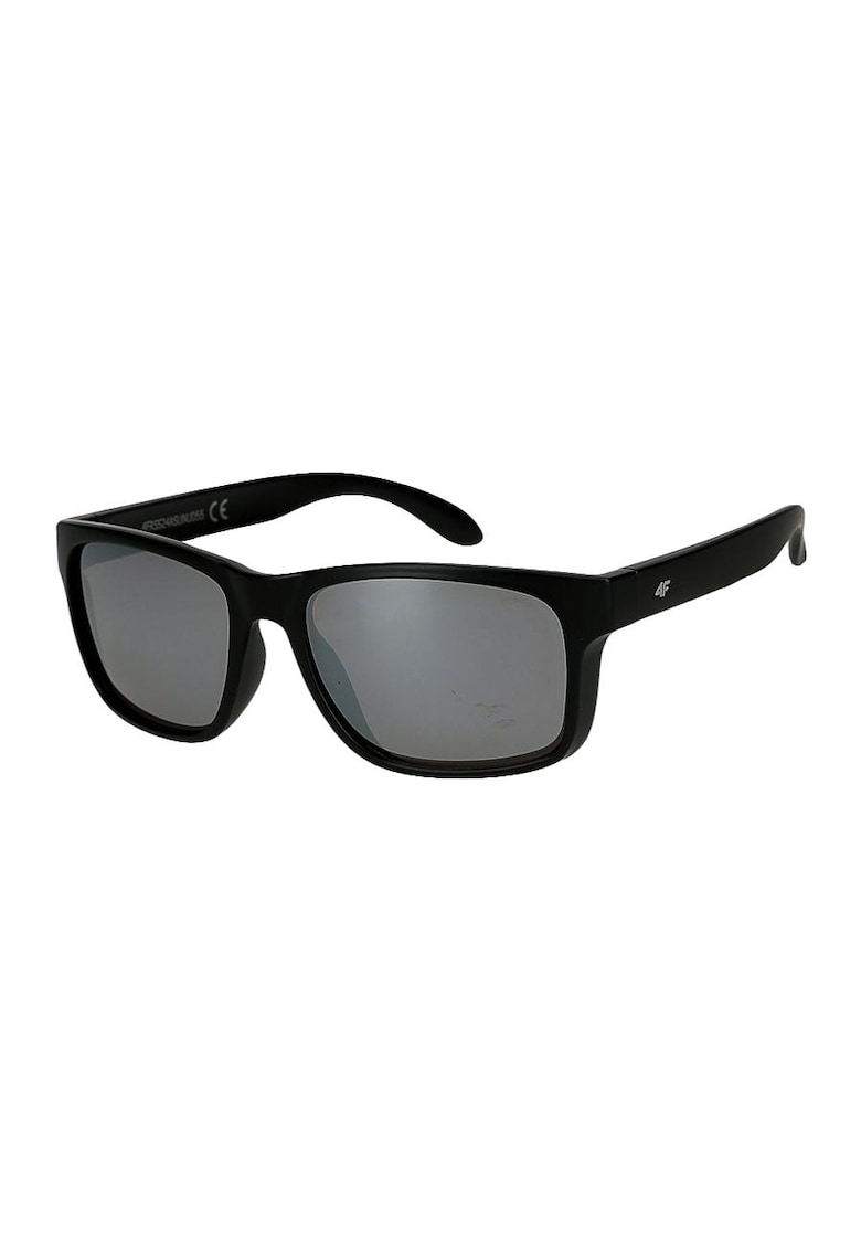 4f Ochelari de soare unisex - cu lentile oglinda - negri - marime universala