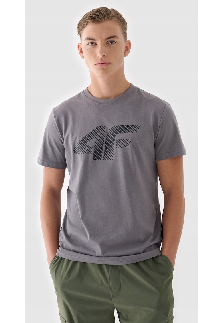 Tricou Barbati 100% Bumbac Gri Imprimeu Sportstyle 180gsm S-XXL