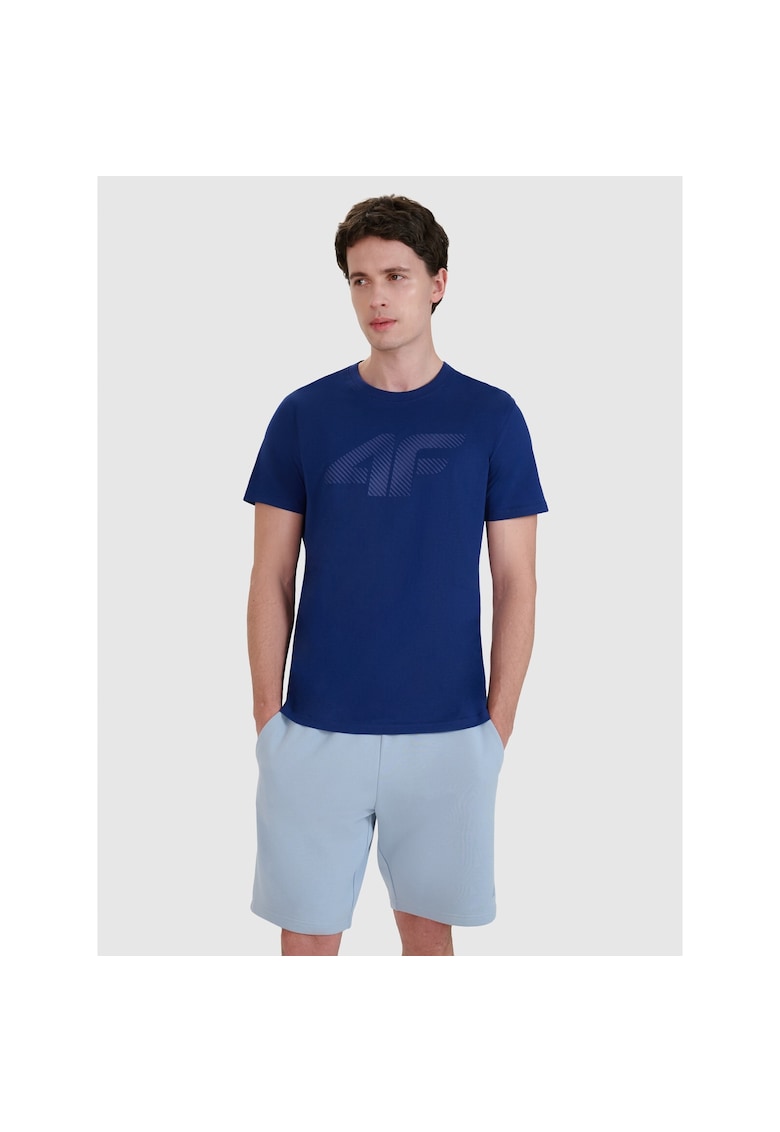 Tricou sport barbati imprimeu - bleumarin - bumbac
