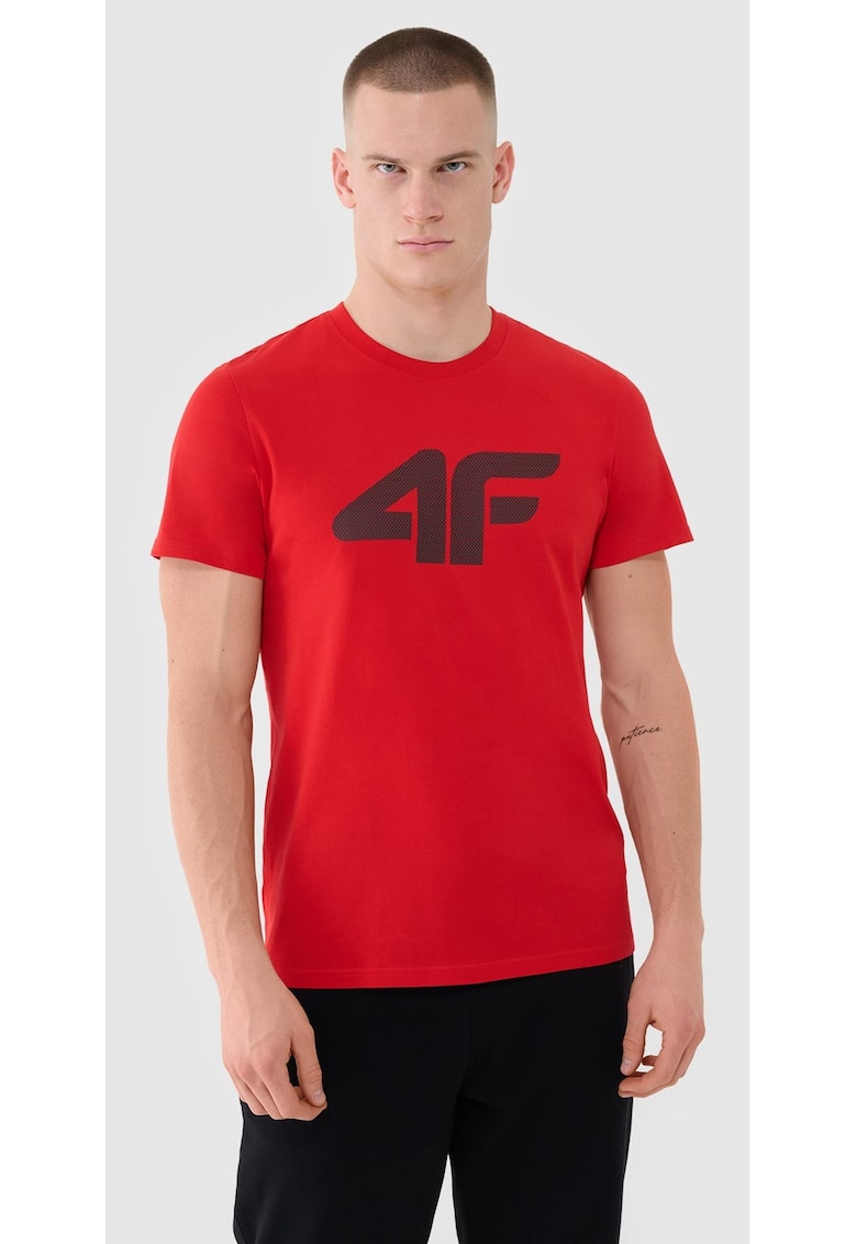 Tricou Barbati Carmin - 100% Bumbac - Croiala Regulara - SPORTSTYLE - Imprimeu ""4F"" - Marimi S-3XL