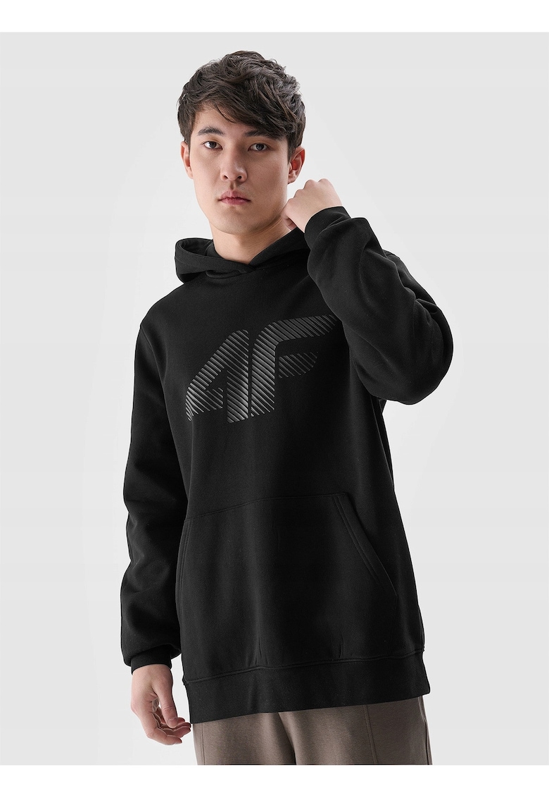 Hanorac Sport pentru Barbati - Negru Intens - Bumbac 80% - Fara Fermoar - Marimi S-XXL - Casual & Sportstyle - Durabil si Confortabil