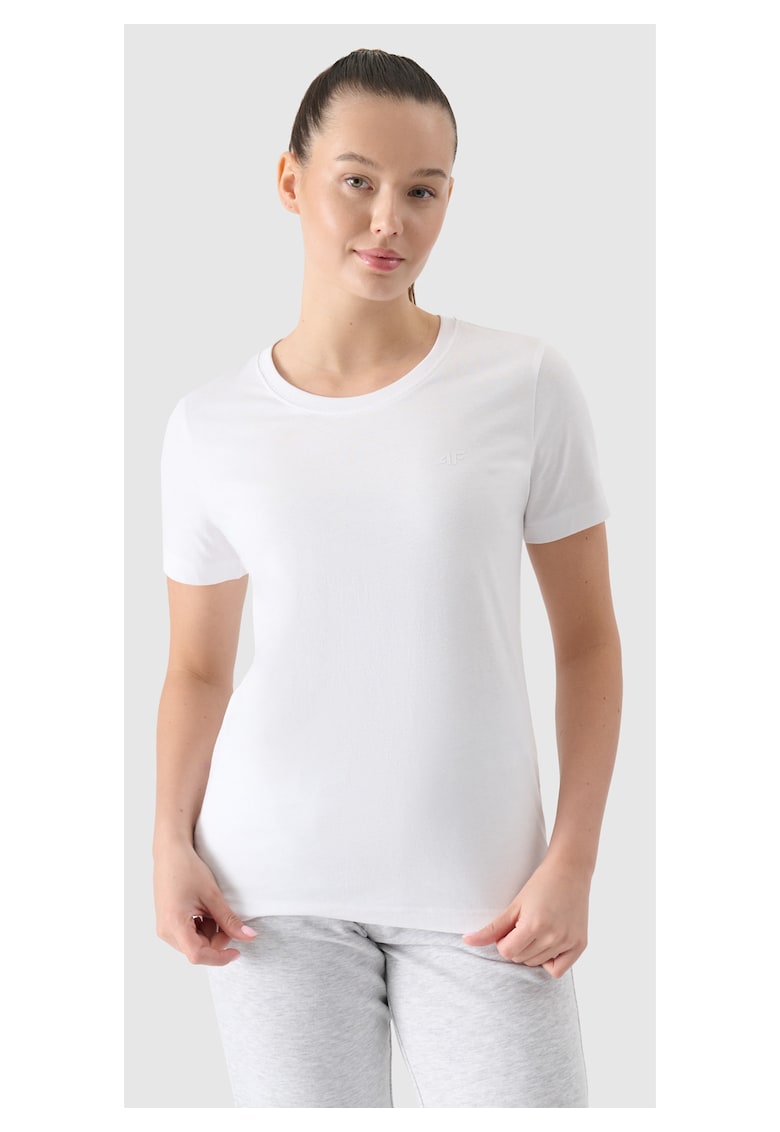 Tricou Dama Bumbac 100% Alb - Croiala Regular - Marimi XS-XXL - SPORTSTYLE