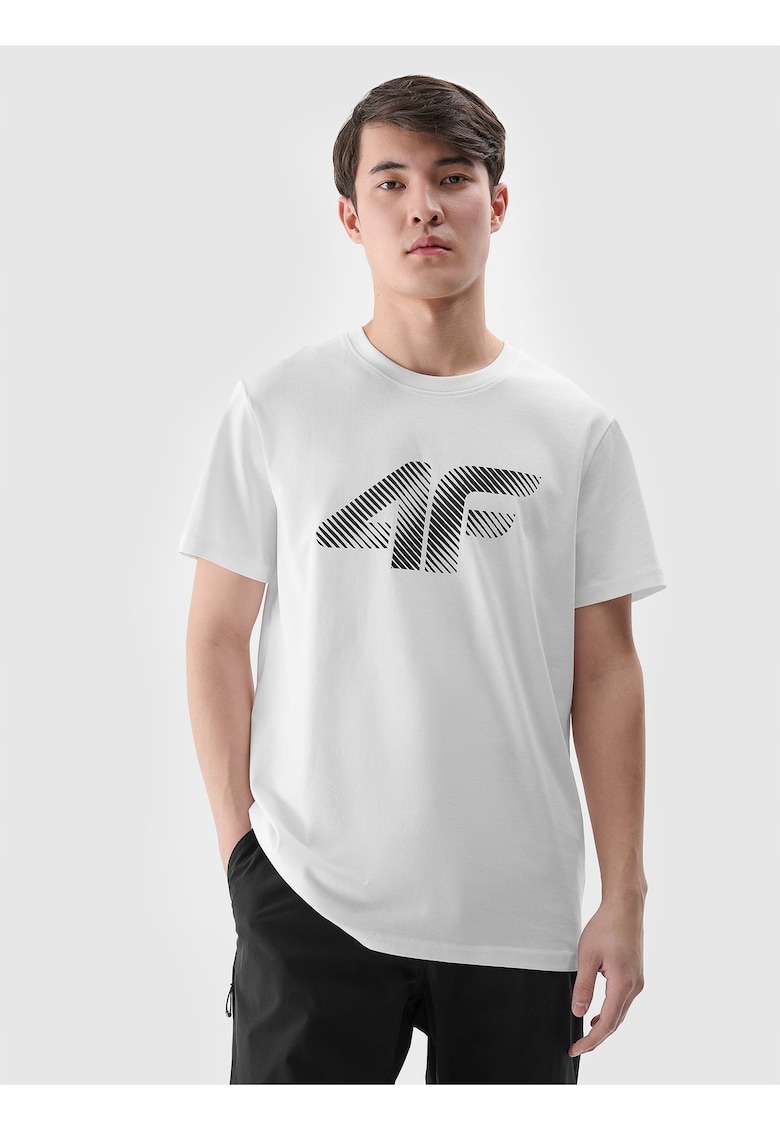 Tricou Barbati Alb - Bumbac 100% - Imprimeu Casual/SPORTSTYLE - Marimi S-XXL