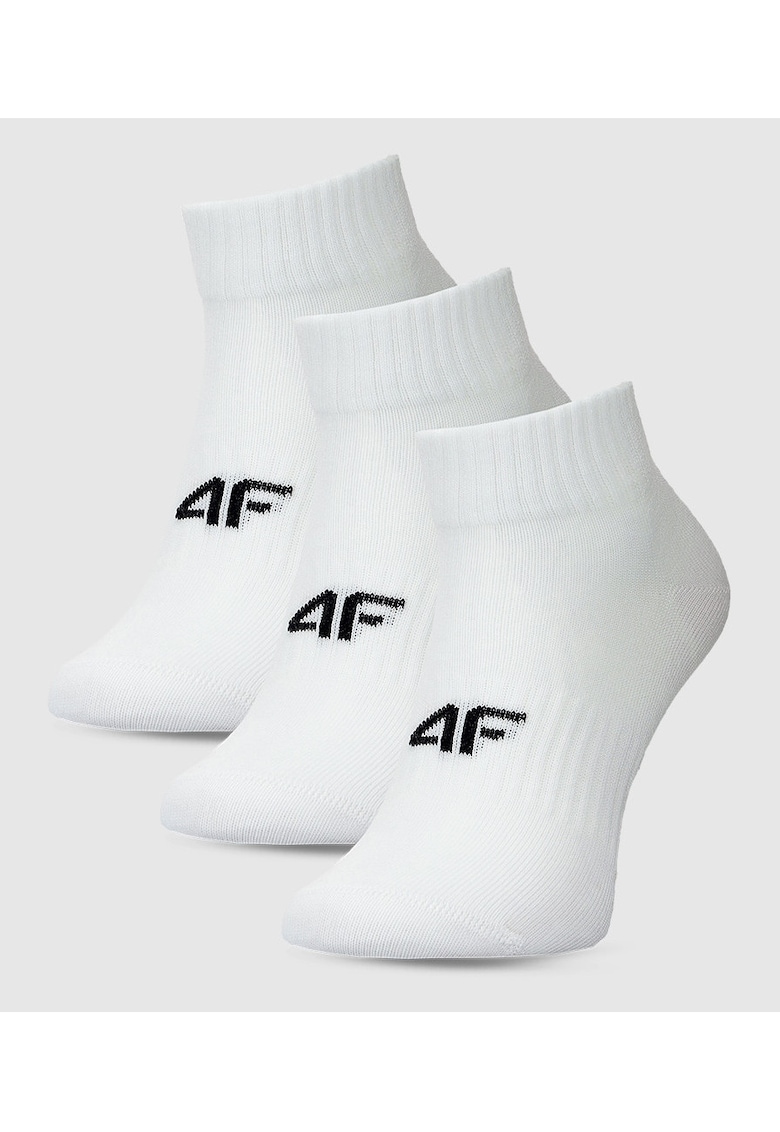 Set sosete dama  lungi pana la glezna - bumbac - alb - 3 perechi