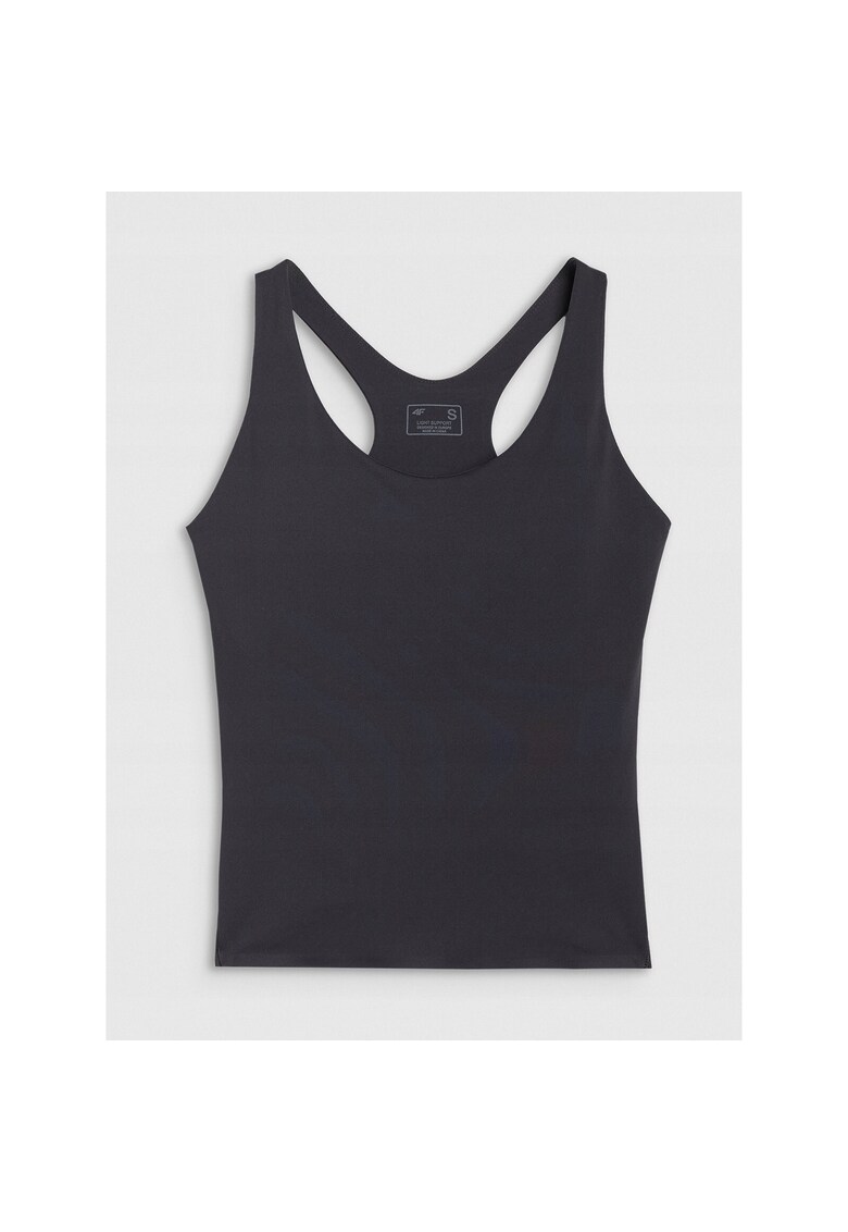 Top Yoga Fara Maneci pentru Femei Poliester Negru - CROIALA SLIM - Integrat Sutien - Tehnologie 4FDry - XS-XL - Sezon SS25