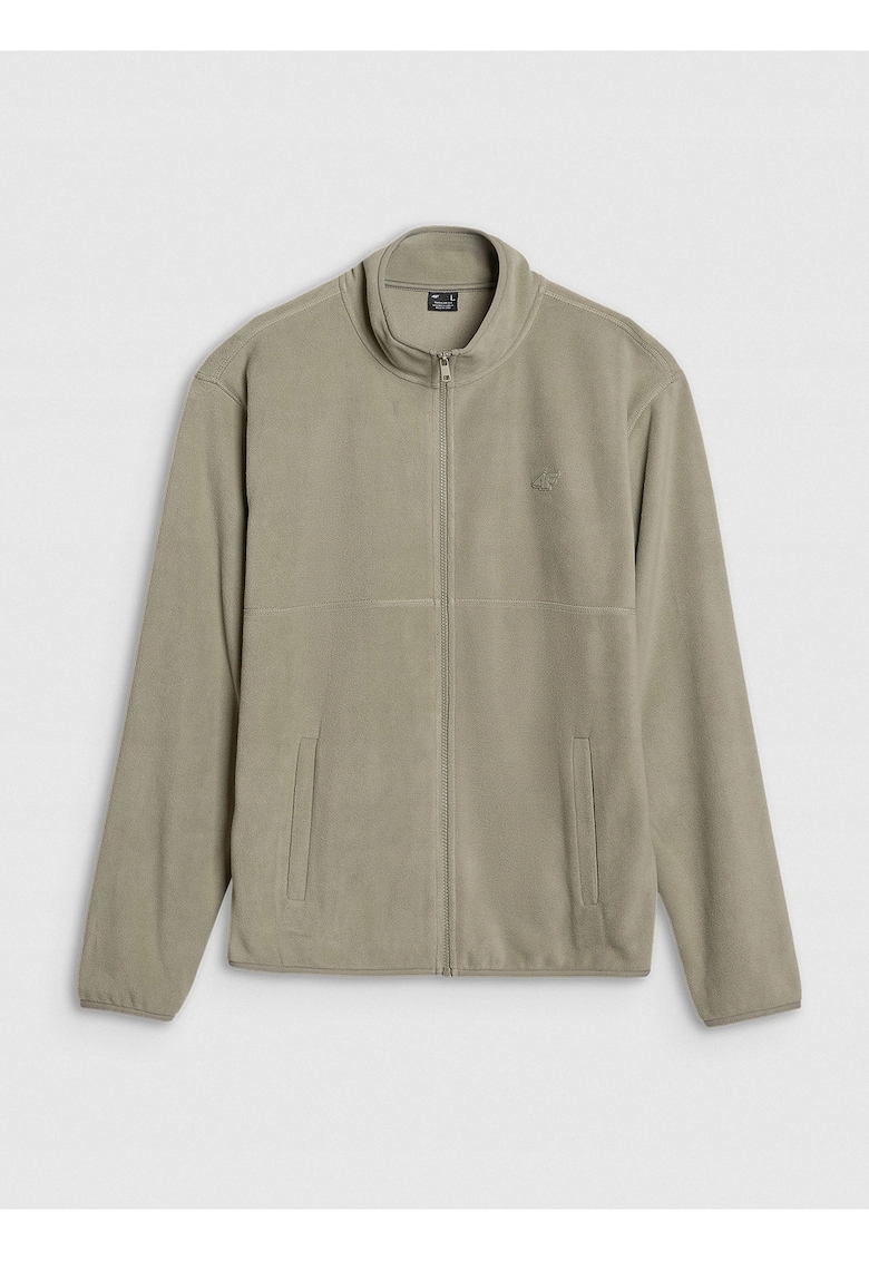 Hanorac barbati fleece - guler inalt - masliniu - tehnologie 4F Warm
