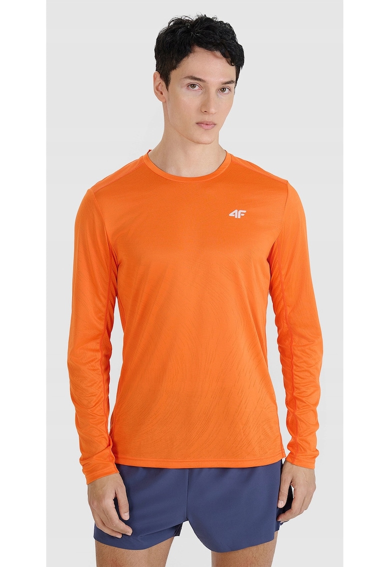 Bluza de alergare portocaliu - uscare rapida - maneca lunga - sintetic
