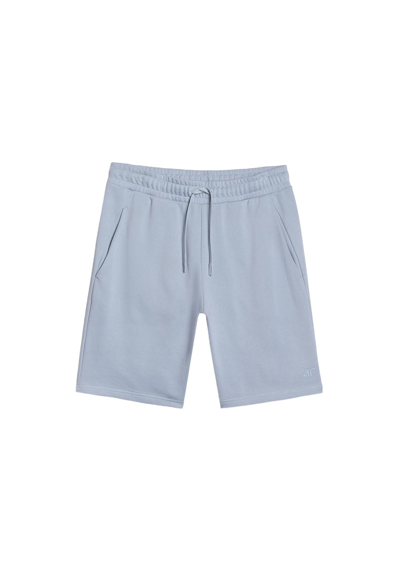 Pantaloni scurti de trening albastri - bumbac si poliester - fara captuseala -