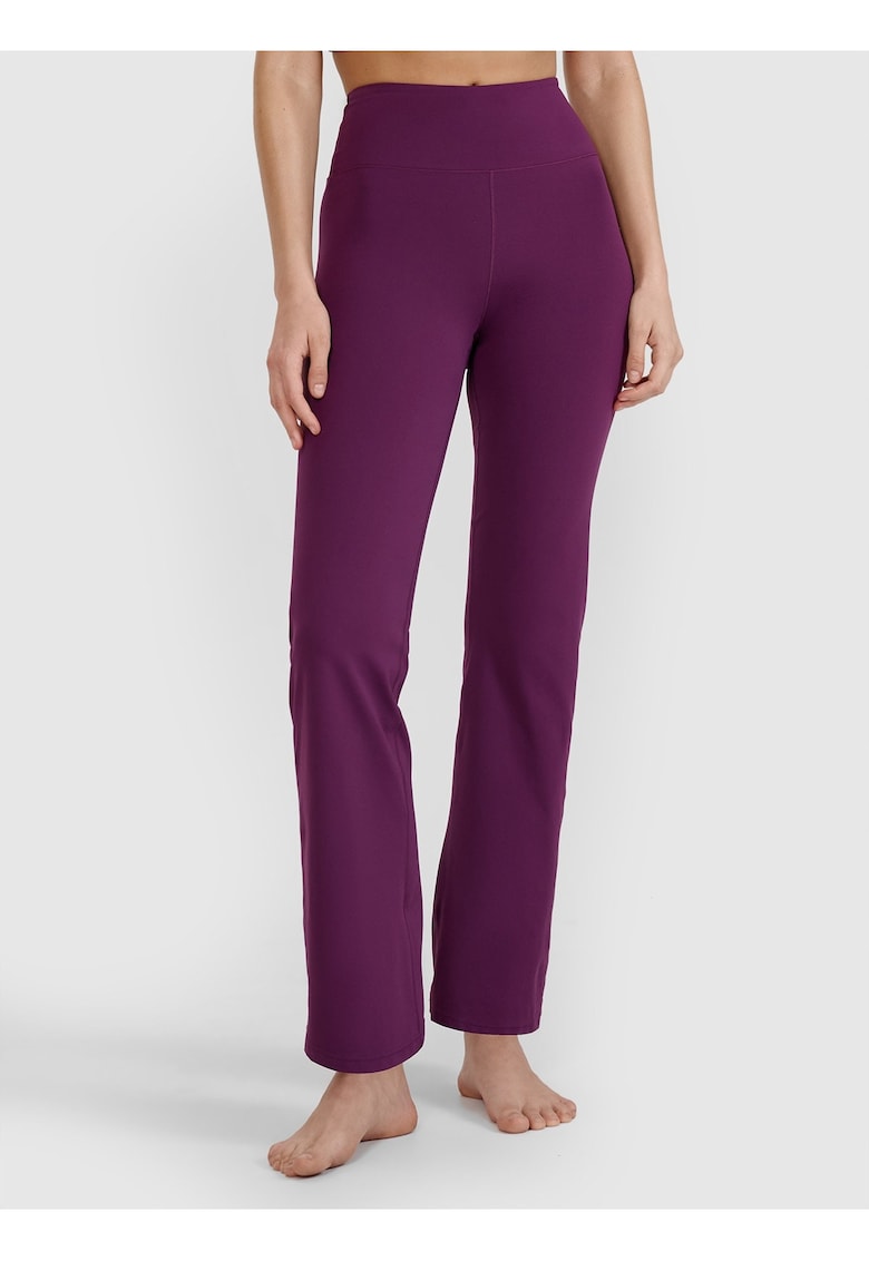 Colanti yoga femei evazati - talie inalta - violet - material sintetic