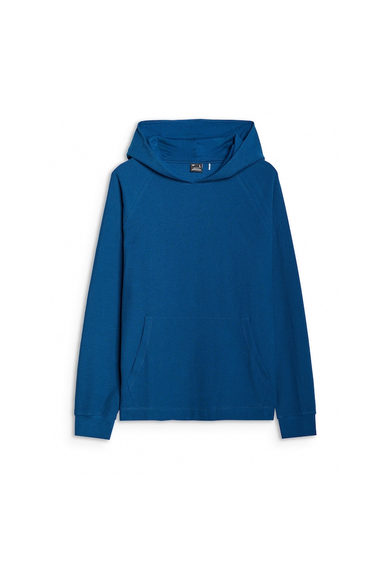 Hanorac sport barbati turcoaz - fara fermoar - gluga - textil