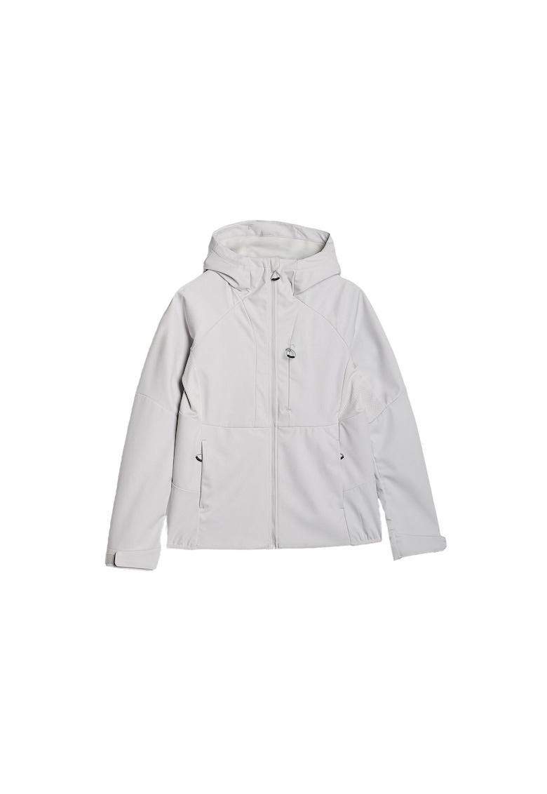 Jacheta Softshell Femei Gri Deschis - Protectie Vant si Apa - Trekking - Slim Fit