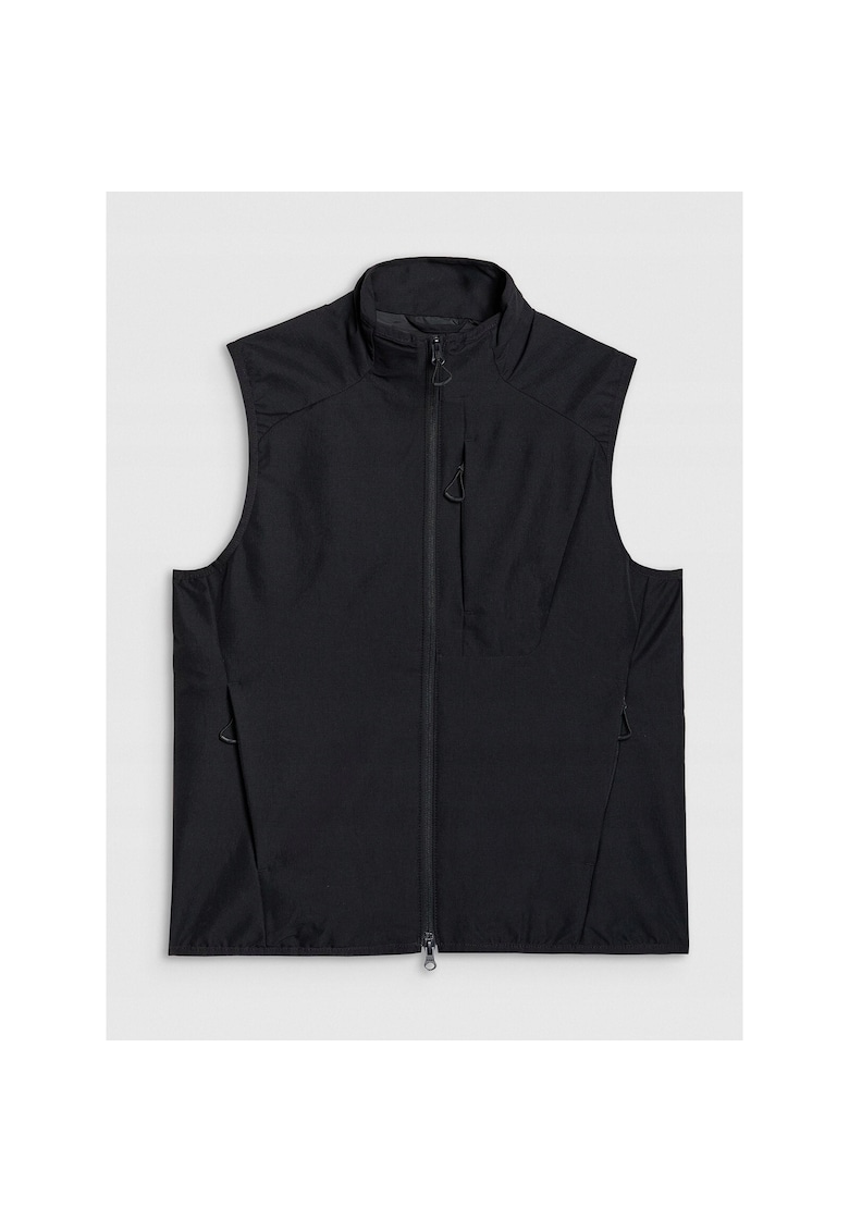 Vesta sport dama neagra - izolatie usoara - material ripstop - guler inalt