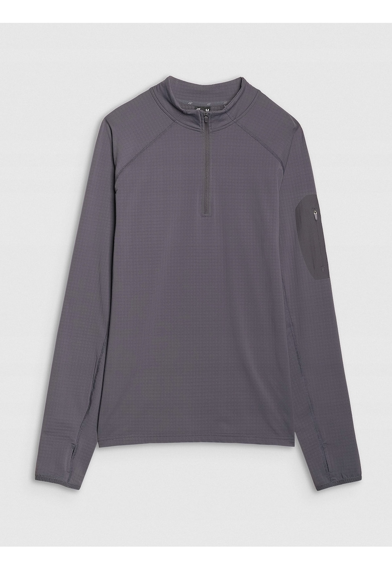 Hanorac Trekking Barbati S-XXL - Antracit - Uscare Rapida - Guler Inalt - Mansete Orificiu Deget - Bionic Finish Eco - Maneca Raglan