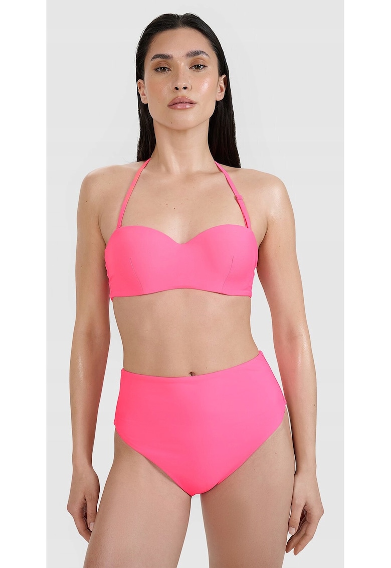 Top bikini roz - elastic - balconette - sintetic