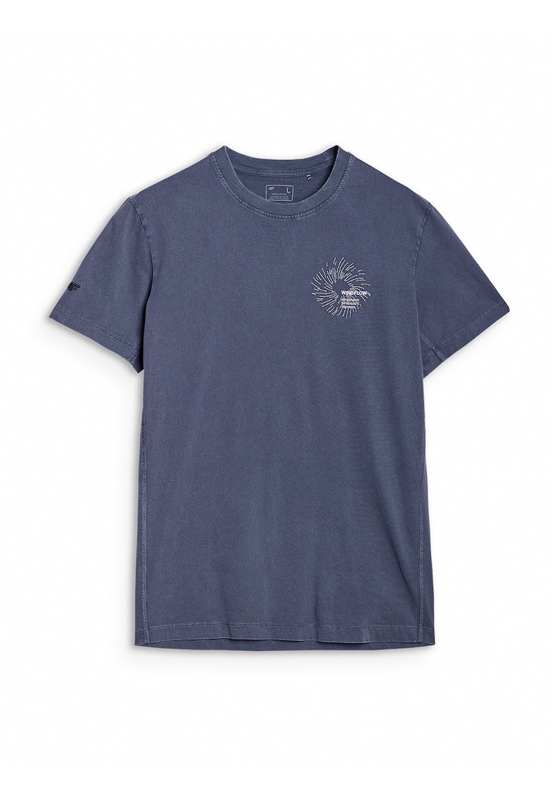 Tricou Barbati Antracit 100% Bumbac - Regular Fit - SS25 - Imprimeu Subtil - Sportstyle