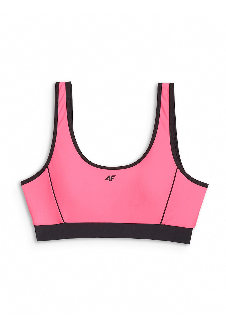 Top bikini roz - material elastic - cupe detasabile - sintetic