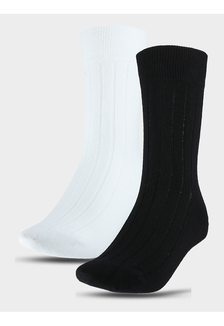 Sosete dama set de 2 perechi - negru alb - bumbac