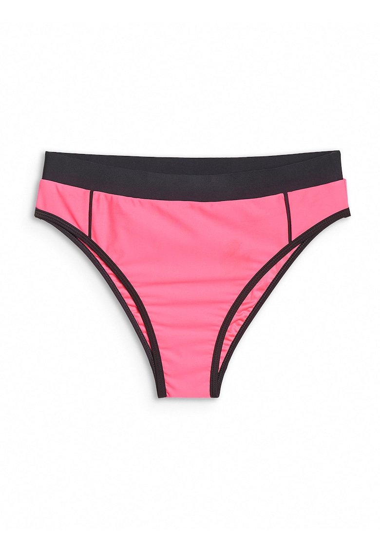 Slip de bikini pentru femei roz - elastic - talie medie - sintetic