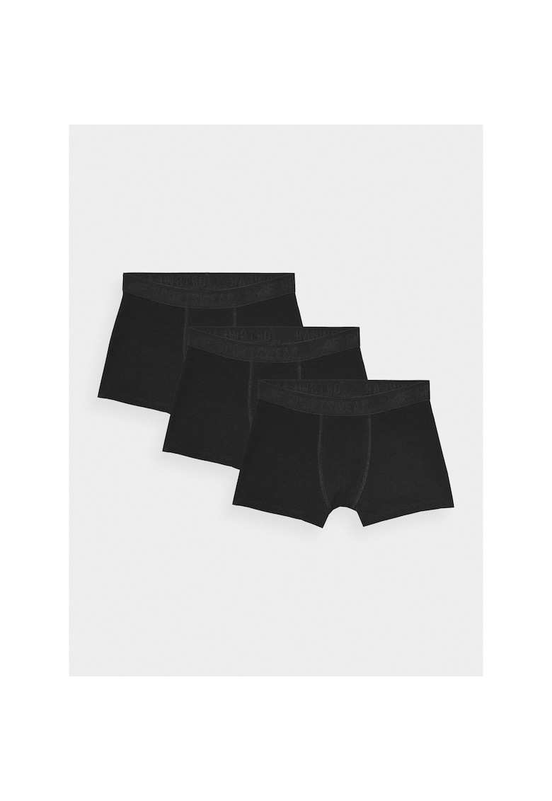 Set Boxeri 3 perechi negru - bumbac