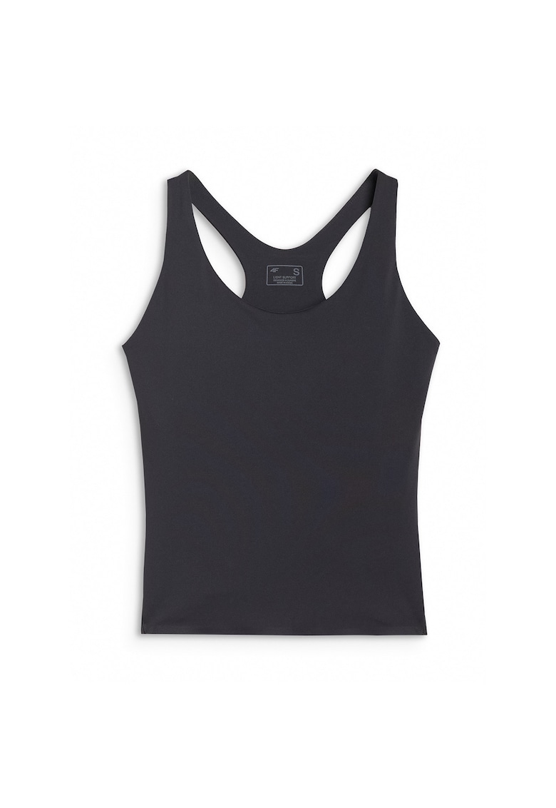 Top Yoga Fara Maneci pentru Femei Poliester Negru - CROIALA SLIM - Integrat Sutien - Tehnologie 4FDry - XS-XL - Sezon SS25