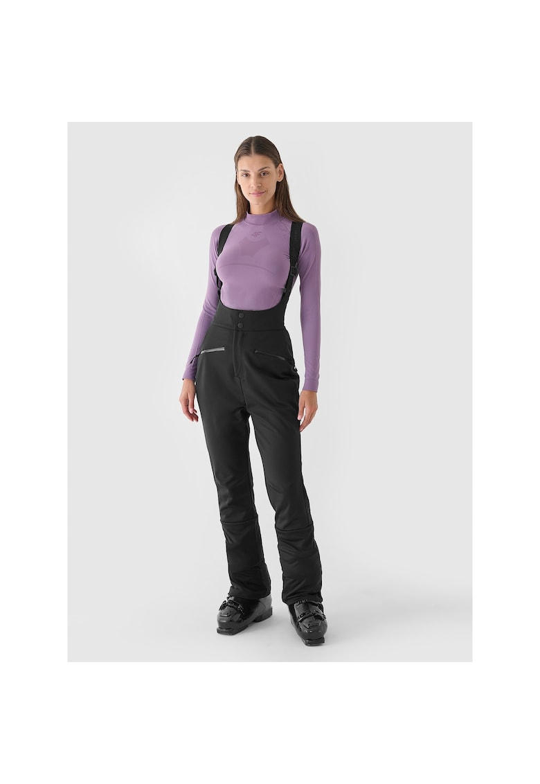 Pantaloni de schi dama cu bretele - membrana NeoDry 15000 - negri - impermeabili - izolati