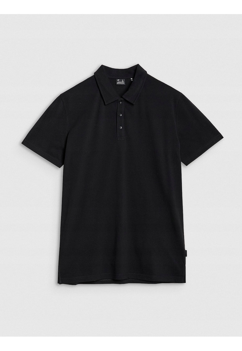 4f Tricou polo barbati croiala obisnuita - bumbac 100% - negru