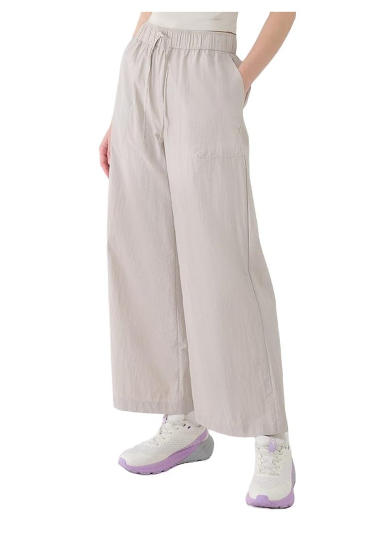 Pantaloni dama casual - bej - tip oversize - material sintetic