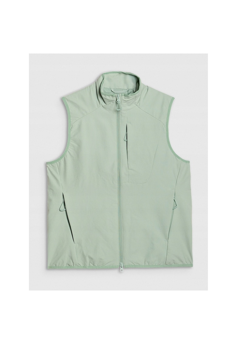 Vesta sport dama verde - poliester - guler ridicat -