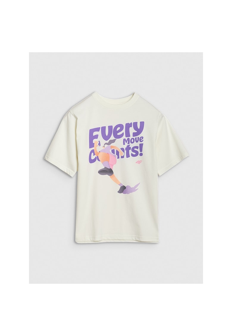 Tricou copii - oversized - bumbac 100% - alb