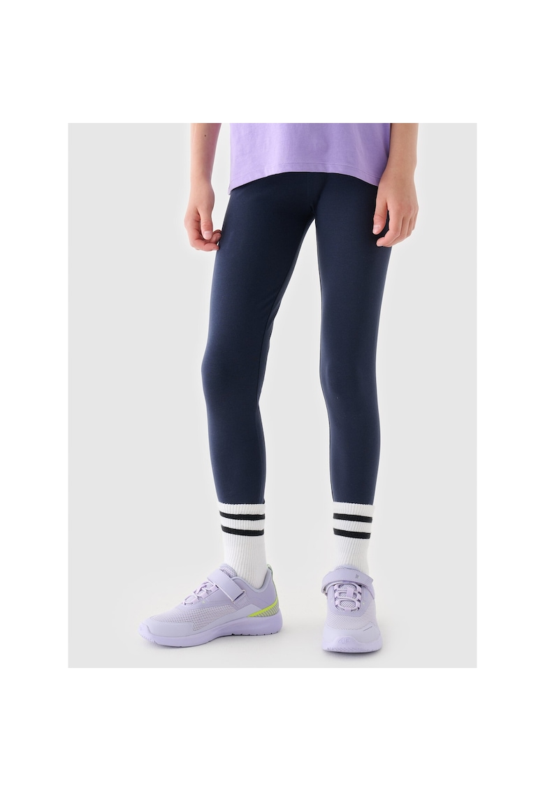 Colanti pentru fete - slim fit - bleumarin - bumbac