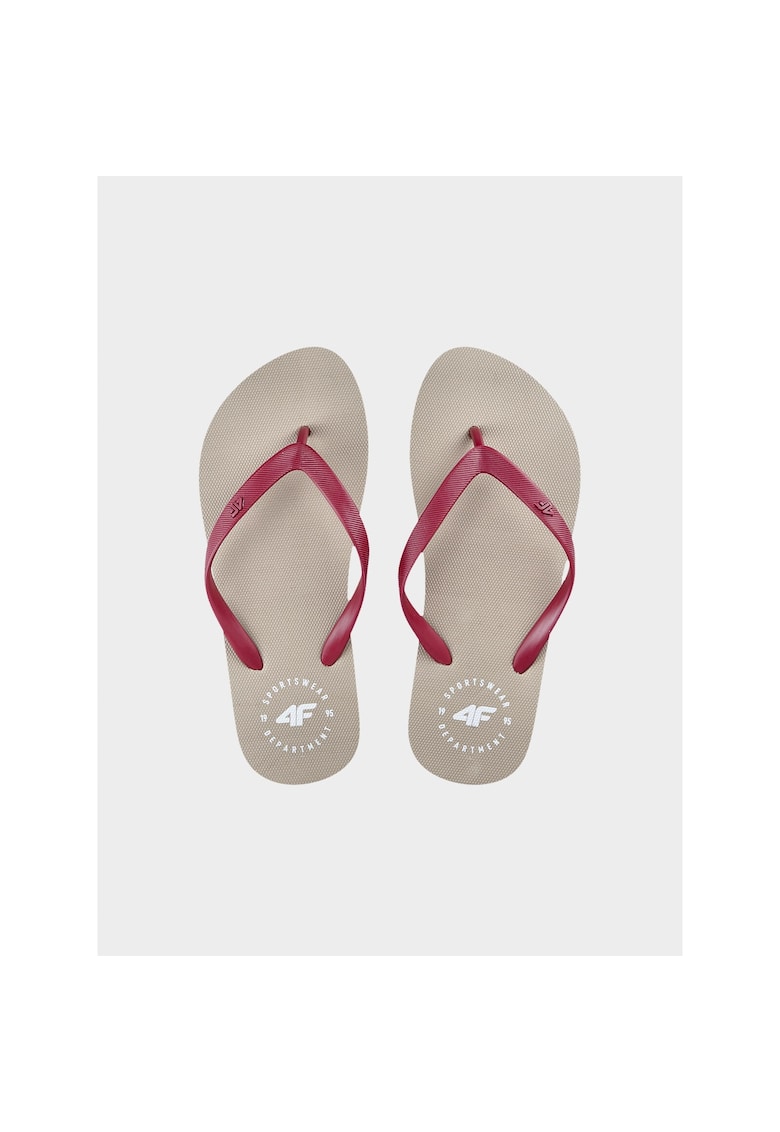 Slapi pentru copii 4FJRMM00FFLIM141-83S - pentru baieti - curele de cauciuc - talpa moale - bej/rosu