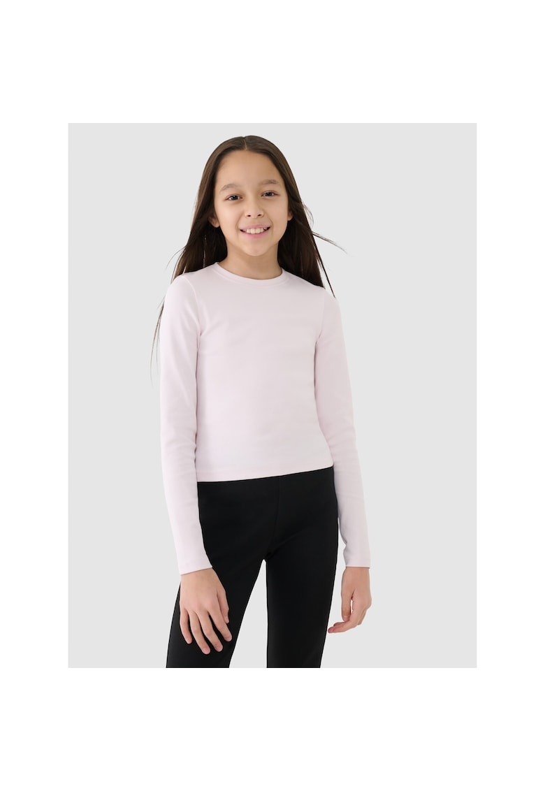 Bluza fete - maneca lunga - bej - bumbac