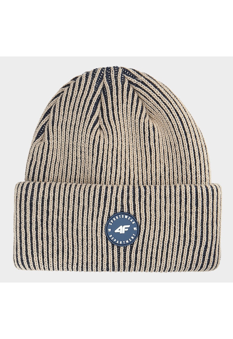 Caciula de iarna copii bej - unisex - doua straturi - marime universala