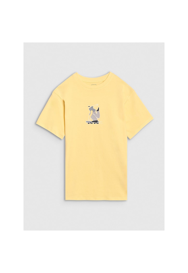 Tricou pentru copii -  supradimensionat - galben - 100% bumbac